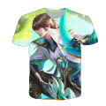 King Glory Han Xin Bai Longyin Clothes 3D Print Men's and Women's Short Sleeve T-Shirt Spring and Summer Teenagers Kids Cos Tops. 