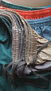 กางเกงขาสั้นผู้ชาย Bank แฟชั่นสไตล์เกาหลี ผ้า Polyester กระเป๋าสองข้าง สวมใส่สบาย