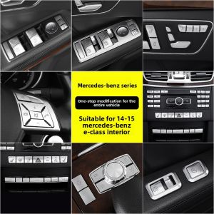 M-Benz E-Class W212 Interior Modification Window Button Sticker Center Console Upgrade Car Decoration Film Accessories
