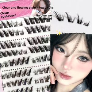 No-glue No-mess Self-adhesive Flying Fox Fake Lashes Thick Single Cluster Mixed Eyelashes Easy-to-use Natural Looking