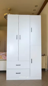 ROOSIO Furniture Simple Modern Wardrobe Solid Wood Storage Wardrobe with Drawer Door Drawer Cabinet for Clothes Organizer