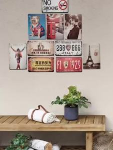 CIFbuy | Tranh Treo Tường Bằng Kim Loại Hình Ngựa Cổ Điển Trang Trí Phòng Theo Phong Cách Mộc Mạc Thích Hợp Cho Quán Cà Phê Và Quán Bar Trong Mọi Mùa