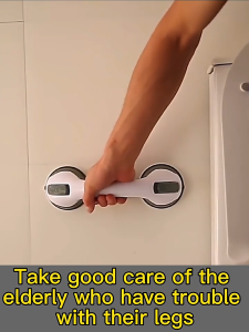 No Drill Suction Grab Bar Bathroom Handle Anti Slip Safety For Elderly Kids Home