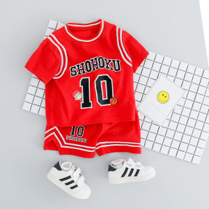 Summer Cute Baby boys Clothing Sets lovable Childrens girls Short-Sleeved Ball Clothes 2-Piece Suits
