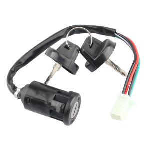 Motorcycle 4 Pin Ignition Switch Start Ignition Switch Lock with Key Replacement for Honda Yamaha Suzuki Quad ATV Dirt Bike
