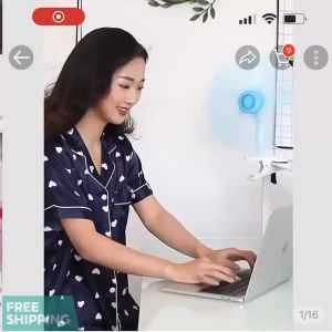 Portable clip-on fan with 4 blades. Convenient.