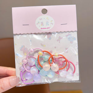 Dopamine Heart Shaped Hair Ties for Girls Sweet Little Pigtails Childrens Accessories Hair Bands Headwear for Small Girls