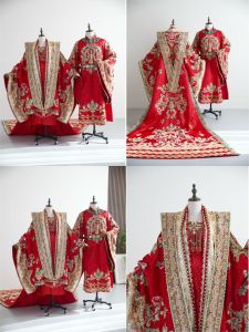 ชุดแต่งงานสไตล์จีน Song Dynasty ชุดเจ้าสาว XiuHai ชุดราตรีแบบสมบูรณ์แบบสำหรับฤดูร้อน ชุดกี่เพ้าปักลาย ผ้าฝ้ายโพลีเอสเตอร์