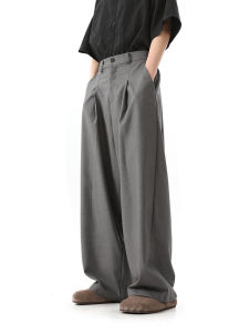 Quần Âu Nam Ống Đứng Rộng Rãi Màu Xám Trend St Phong Cách Mỹ Thời Trang Quần Dài Thường Ngày Cho Thanh Thiếu Niên Mùa Hè 2024