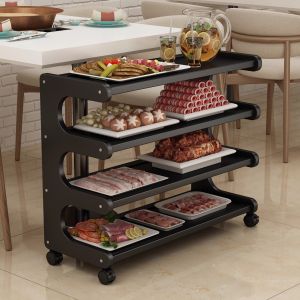 Mobile Restaurant Car Multi-Functional Hot Pot BBQ Shop with Wheel Rack Commercial Restaurant Multi-Layer Storage Rack New Model 2025