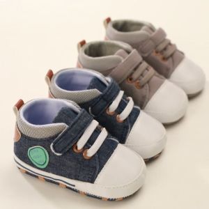 Baby High Top Fashion Canvas Outdoor Sports Shoes Walking Shoes Fashion Color Baby Shoes Anti Slip Soft Sole Shoes