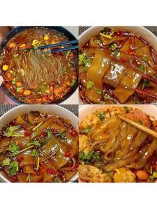 Night Snack Sichuan Spicy Sweet Potato Noodles in Bucket
