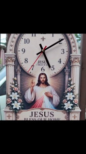 Religious Faith Shape Wall Clock | Catholic Jesus Holy Family Mama Mary Silent Wall Clock | Home Decor Gift | Premium 5mm Thick Sintra Board Material