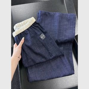 Summer Stylish Thin Old Money Style Luxury Blue Casual Pants
