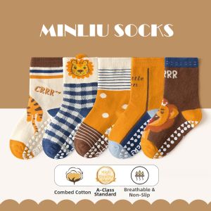 Non-slip Dotted Cartoon Dinosaur Cotton Socks