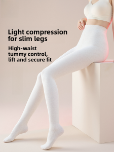 MiiOW | White Womens Leggings Catman High Waist Shaping Slimming Compression Stockings Spring Autumn Non Slip Long Pants