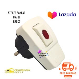 Broco Steker+Saklar Lampu neon 13311/Steker Saklar Lampu Broco/Steker+saklar dengan lampu (on/off) .
