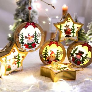 Creative Led Light Christmas Tree Hanging Pendant / Star Car Heart Light Ornament Merry Christmas 2024 Xmas Party New Year Decoration