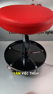 Ghế sửa xe đa năng xoay 360 độ - Có tay gạt điều chỉnh khay đựng dụng cụ chịu lực tốt - Thế Giới Thợ Xe