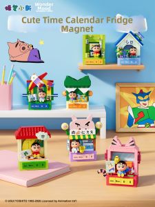 WONDER MOON | WaxingCresent Crayon Shin Chan DIY Calendar Magnetic Refrigerator Stickers Building Block Blind Box