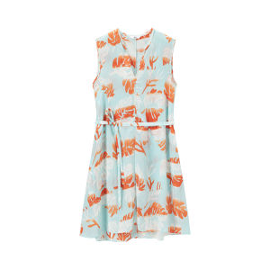 Designer Autumn Resort V-neck Short Dress