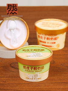 Thickened Food Grade Milk Skin Yogurt Box with Lid And Spoon Dessert Packaging Box Kitchen Baking Outdoor Camping Small Pastry Box