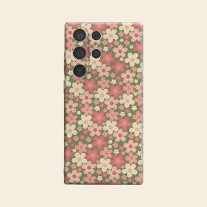 green pink daisy floral Luxury Fashion Full Lens Protective Case for Samsung Galaxy S26 S25 S24 A56 A36 Plus Ultra