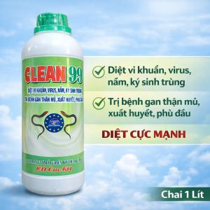 CLEAN 99 1Lit- Diệt vi khuẩn virus nấm ký sinh trùng gây bệnh cho các loài thủy sản như cá tôm lươn