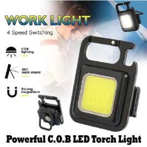 POWERFUL Multifunctional Mini Glare COB LED Keychain Light USB Charging Emergency Lamps Strong Magnetic Repair Work Outdoor Camping Bottle Opener