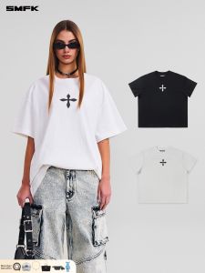 SMFK | Oversized Loose Cross Statue Short Sleeve T-shirt