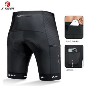 X-TIGER Nam 5D Gel Đệm Quần Short Đạp Xe Có Túi Sau Núi Xe Đạp Đường Bộ Đi Nửa Quần Nhanh Khô Chống Mồ Hôi Phản Quang Bảo Vệ Tia UV