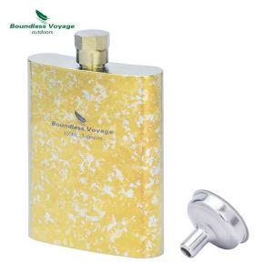 Pure Titanium Portable Miniature Baijiu Bottle for Outdoor Camping Travel Rustic Two-Ounce White Liquor Pot Boundless Voyage