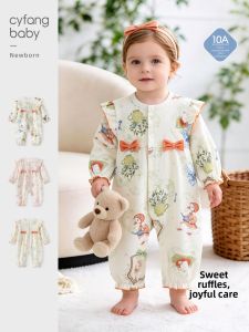 CAIYINGFANG | Cotton Lace Collar Long Sleeve Onesie