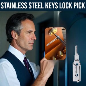 Home Anti-Theft Artifact Ss001 Stainless Steel Keys Lock Pick Universal Lock Picking Tool