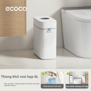 ecoco | Thùng Rác Treo Tường Phòng Tắm Narrow Có Nắp