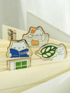 Cute Cartoon Cat Metal Bookmark