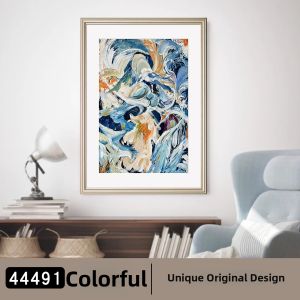YASISHA | American Luxury Entry & Living Room Wall Art Blue Abstract Flowers