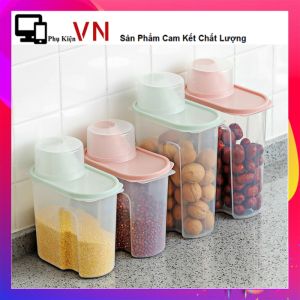 Hộp Nhựa Đựng Thực Phẩm - Hộp Đựng Hạt Ngũ Cốc Đồ Khô 2.5L Và 1.9L Có Vòi Rót Kèm Nắp Đậy Kín Ngăn Mùi Bảo Quản Tiện Lợi - Hộp Bảo Quản Thực Phẩm