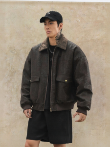 LUJIAMEN | Autumn Winter PU Leather Jacket Insulated Outwear