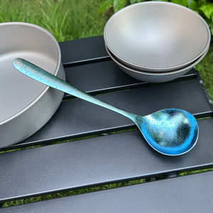 Large Size Pure Titanium Thickened Long Handle Soup Spoon for Individually Eating Noodles Porridge Rice Noodles Special Personal Spoon