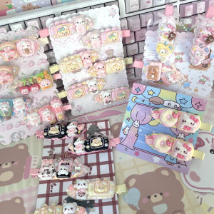 Original Design Peachpuff Cat Toast Creamy Glue Biscuit Edge Clip Cartoon Plump Hair Clip Fashionable Hair Accessories