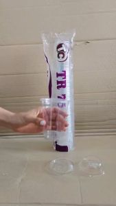 (ชุดละ 5 แพค) แก้วแข็งใสไม่แตก TR-7G แก้วPETขนาด 7 ออนซ์ ปาก 75 mm. แพคละ 50 ใบ ยี่ห้อTC