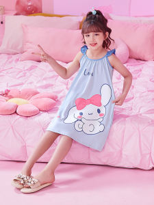เด็กผู้หญิง ฤดูร้อน ผ้าฝ้าย ชุดราตรี การ์ตูน Gummy Bear Thin สายคล้อง เสื้อผ้าบ้านเจ้าหญิง ชุดจัมป์สูท เดรสงานกลางคืน ระบายอากาศได้ดี ใส่สบาย