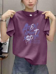 Áo Thun Cotton in Họa Tiết Mùa Hè Cho Nữ Tay Ngắn Cổ Tròn Rộng Rãi Thoải Mái Thường Ngày Thời Trang Hàn Quốc Phong Cách Mới