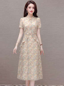 GUBODUO | High-Quality Slim Fit Chinese Style Floral Dress