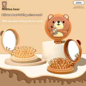 SALON FASHION | Portable Foldable Massage Comb with Compact Mirror