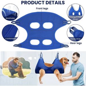 Pet Grooming Hammock Reinforced Grommets Non-Pilling Sandwich Net Restraint Device Easily Trim Nails and Bath Dog Cat Hammock