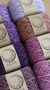 เชือกฟอก โทนม่วง เชือกถักกระเป๋า เชือกฝ้าย หนัก 100 กรัม