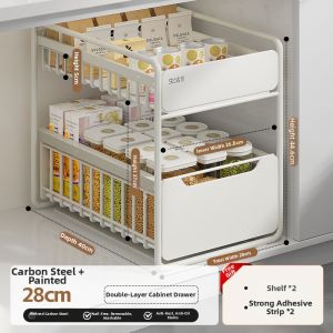 SHENGHUOXUANYAN | Kitchen Under Sink Storage Rack Multifunctional Pan Organizer Pull-out Layered Shelf