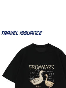 Áo Thun Tay Ngắn Dáng Rộng Cổ Tròn Thời Trang Thường Ngày Mùa Hè Cho Nam Và Nữ Họa Tiết Hoạt Hình Dễ Thương